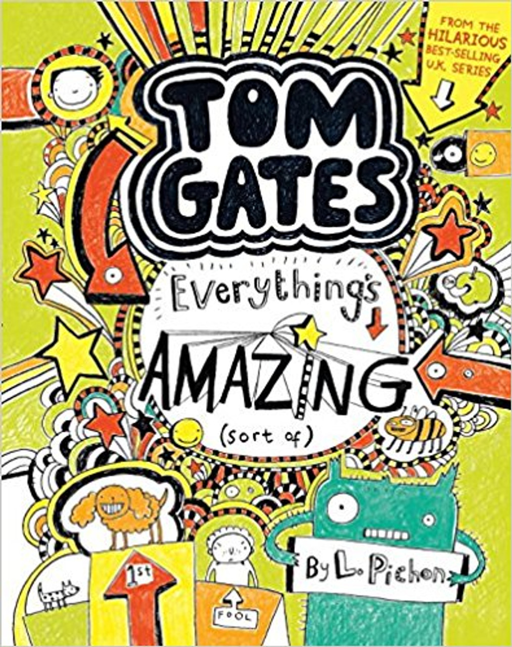 Things are looking up for Tom Gates. The school dance is coming up, and his birthday, too! What could possibly put him in a bad mood? Well, the words math lesson, for one thing. And that annoying twit Marcus Meldrew at school. And Granny Mavis threatening to bake Tom's birthday cake (carrots!). And the fact that nobody seems to be noticing the long list of birthday presents Tom has prominently displayed. Worst of all, can it be true that Tom's dad has volunteered to deejay the school dance wearing the wacky costume from his new job?