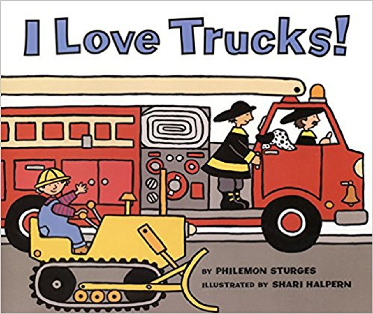 From the vibrant yellow of a bulldozer to the long arm of a cherry picker, toddlers will find delight in this brightly illustrated board book featuring trucks and machinery of all kinds.