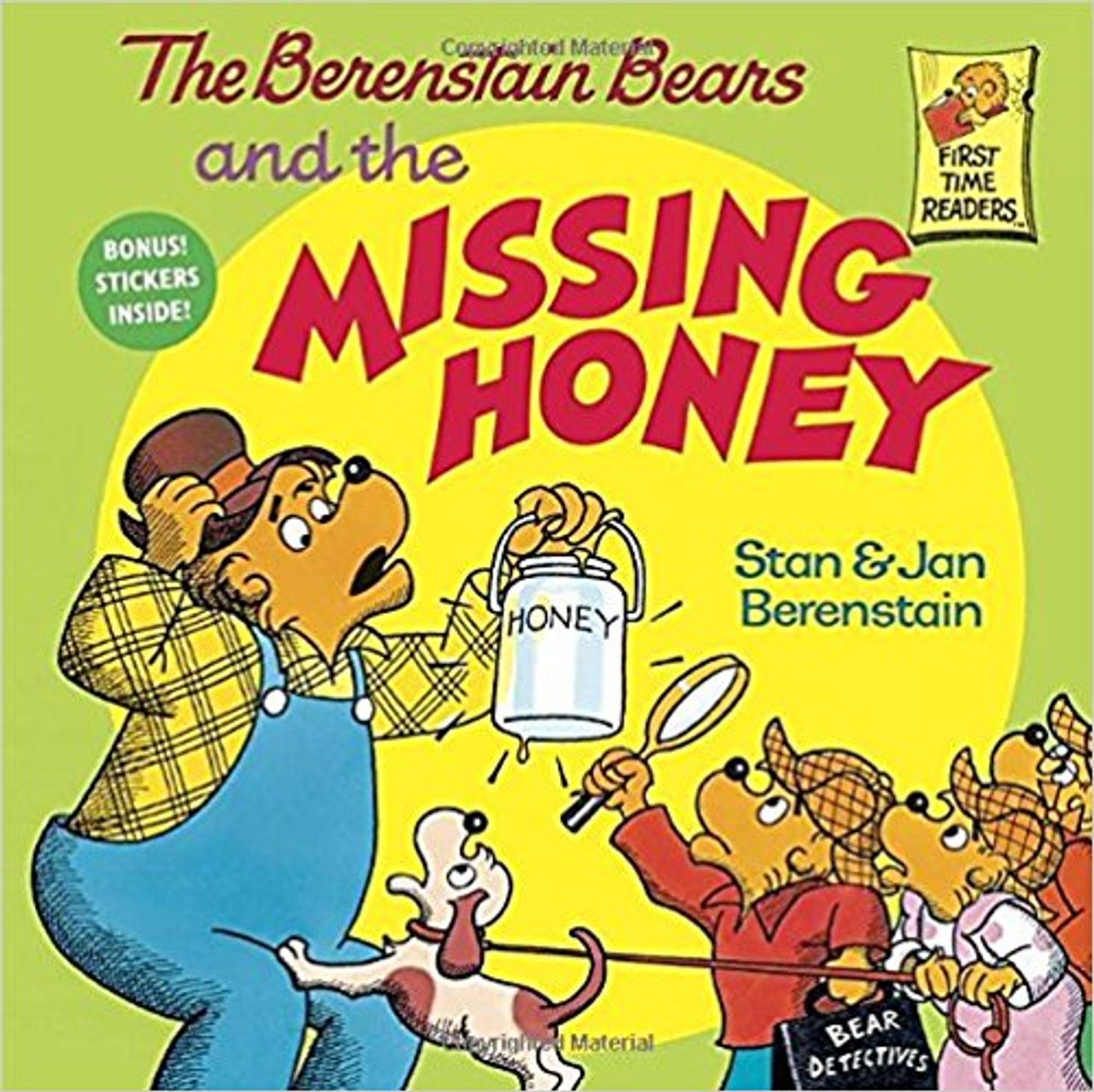 When Papa Bear's favorite blackberry honey disappears, the Bear Detectives--Brother, Sister, Cousin Fred and his sniffer hound Snuff--set out to find the culprit. Full-color illustrations.