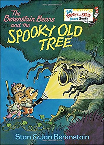 One by one, three brave little bears have second thoughts about exploring the interior of a spooky old tree.