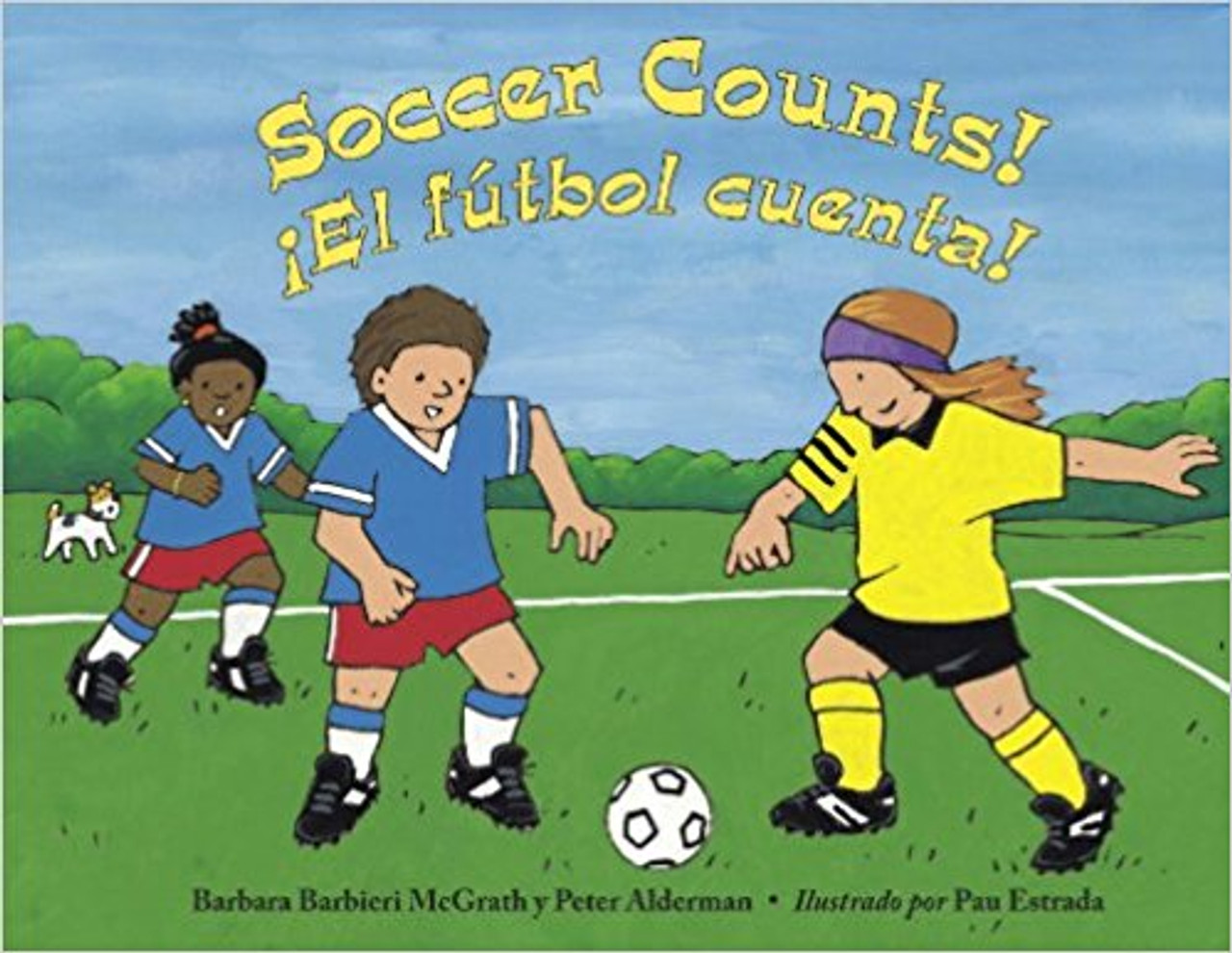 Simple rhyming text helps young readers count to fifteen, all in the context of a youth soccer game. Watch one ball, two keepers, three referees, and more add up to a great game. Bilingual Edition.