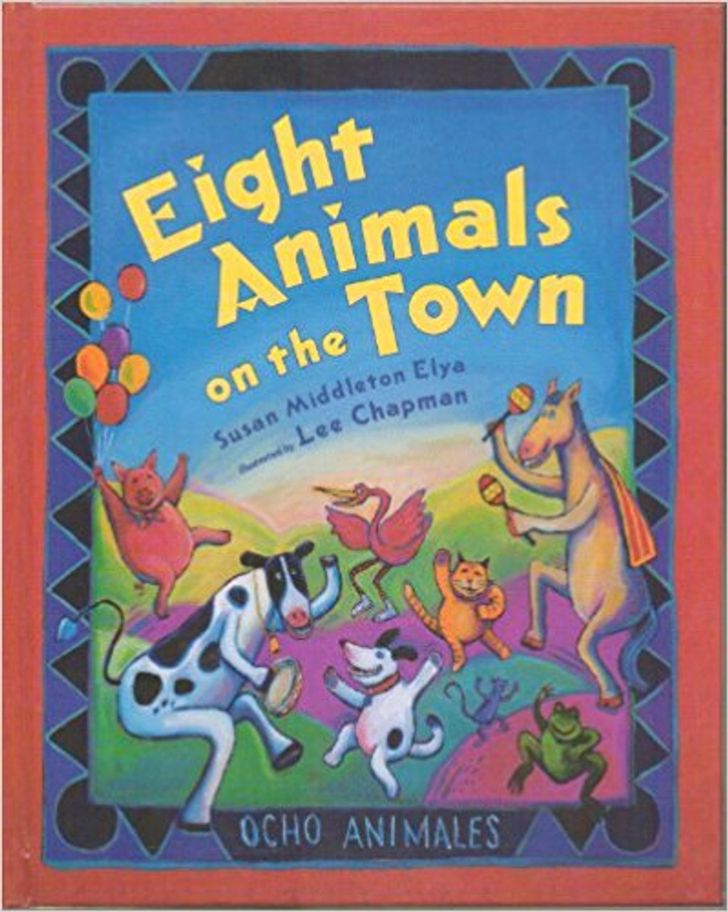 A skillful mix of English and Spanish adds flair to this rhythmic picture book. Eight animal friends--"ocho animales"--head to the market to find their supper and then to the "baile" to dance the night away. Full-color illustrations.