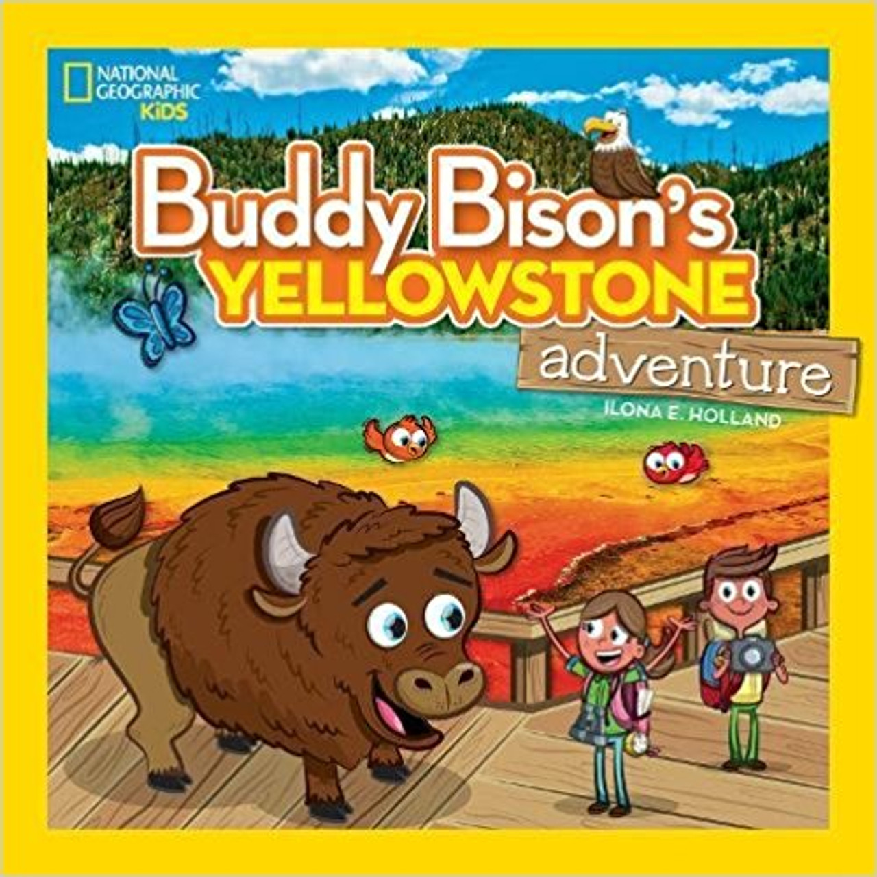 Butterflies flutter, birds soar, and geysers burst into the sky. Join Buddy Bison and his two new friends as they explore the majestic Yellowstone National Park. Breathtaking photographs of Yellowstone serve as the backdrop for the wacky adventures of a curious pair of twins, Elana and Christopher, who are spending the summer with their aunt Rosa, a park ranger...This charming tale is sprinkled with helpful tidbits about the park, weird-but-true facts about the animals, and more fun facts kids adore. A comprehensive afterword offers a short history of the park and ways kids can get involved in parks preservation