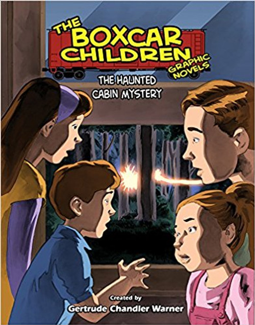 Henry, Jessie, Violet, and Benny take a trip down the Mississippi River in a paddle-wheel boat and stay in a haunted cabin! At least it seems haunted--there are spooky phone calls, flickering lights, and strange shadows. Are there really ghosts, or is someone trying to scare the Boxcar Children away?