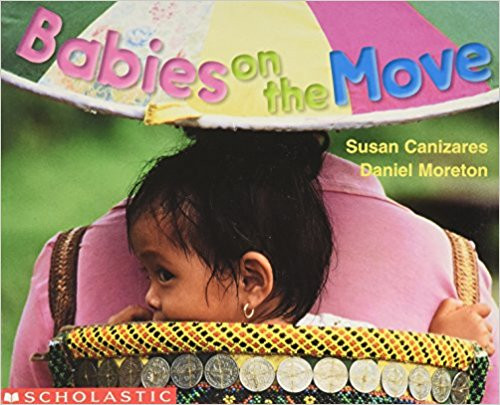<p>Simple phrases and photographs show the ways that babies travel in different parts of the world, including baskets, blankets, sleds, and car seats.</p>