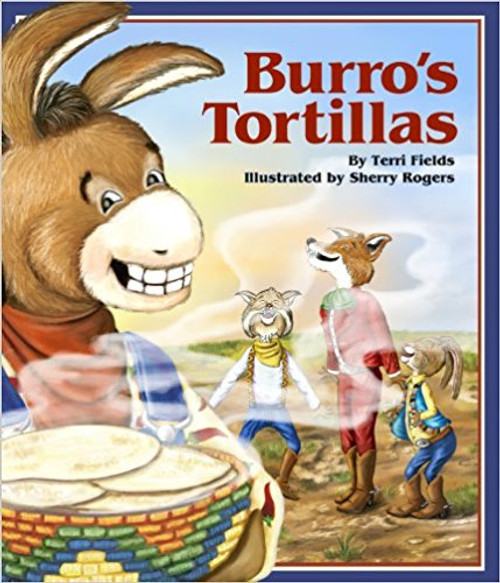 What do you get when you cross The Little Red Hen with a burro and his friends?  Burro's Tortillas! In this humorous Southwestern retelling of a childhood favorite, Burro finds it difficult to get any help from his friends as he diligently works to turn corn into tortillas. Young children will love the repetition.  Older children will enjoy the book's many puns.  In addition to its Southwestern flavor, the delightful story imparts an accurate picture of the traditional way that tortillas are made.  A Spanish/English glossary and a simple recipe for making tortillas are included in the For Creative Minds section."