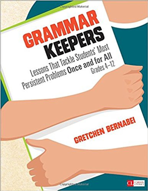 <p>No matter what state you teach in, you can be certain that grammar is being tested . . . frequently and across the grades! The biggest issue? Most of our grades 4-12 students continue to make the same old errors year after year. Grammar Keepers to the rescue, with 101 lessons that help students internalize the conventions of correctness once and for all.&nbsp;</p> <h1>Grammar Keepers</h1> <p>Lessons That Tackle Students' Most Persistent Problems Once and for All, Grades 4-12<br /> Gretchen Bernabei - Eleanor Kolitz Hebrew Language Academy (San Antonio, TX), Educator, San Antonio, TX</p> <p><strong>Students and teachers need accessible ways to talk about and use grammar. In Gretchen's trademark style, she gets these ever important conversations started and keeps them going. This book is a keeper.&rdquo; -Jeff Anderson, Author of Revision Decisions and Everyday Editing</strong></p> <p>Almost everyone could benefit from a grammar check every once in a while&mdash;even we teachers. But our students desperately need something much more systematic, and they need it right way. No matter what state you teach in, you can be certain that grammar is being tested . . . <strong>frequently and across the grades!</strong> Meanwhile our students entering middle and high school are still making the same errors they made back in third grade. Luckily, Gretchen Bernabei, author of Fun-Size Academic Writing for Serious Learning, comes to the rescue with Grammar Keepers: a kid-friendly cache of 101 lessons and practice pages to help your students internalize the conventions of correctness once and for all. Gretchen&rsquo;s secret? Embed the lessons in ten minutes of daily journal writing, then use students&rsquo; own writing as models for discussion and practice. Students are much more interested in learning from one another than from stodgy sentences in a dusty primer, and these ultra-relevant examples more easily transfer into students&rsquo; talking, thinking, reading, and writing.</p> <p>Here are the three ingredients of Gretchen&rsquo;s approach:<br /> 1. Daily journal writing, which increases writing practice and allows students to implement and master the lessons on punctuation, usage, and sentence structure in an authentic context<br /> 2. Minilessons and Interactive Dialogues that model for students how to make grammatical choices<br /> 3. A &ldquo;Keepers 101&rdquo; tracking sheet for teachers to monitor teaching and a &ldquo;Parts of Speech Sheet&rdquo; for students to use as a reference tool.</p> <p>We have known for years that traditional grammar instruction falls short for a great many students, but until now we didn&rsquo;t know how to replace it. With Grammar Keepers, we have the right tool for today&rsquo;s students. Think of it as the Warriner&rsquo;s English Grammar and Composition for the spell- and grammar check generation. Bestseller!</p> <p><strong>Table of Contents:</strong><br /><br /> Acknowledgments<br /><br /> Introduction: What&rsquo;s a Keeper?</p> <p><strong>Part I. Common Errors</strong><br /> Lesson 1. They&rsquo;re<br /> Lesson 2. There<br /> Lesson 3. Their<br /> Lesson 4. Too<br /> Lesson 5. Two<br /> Lesson 6. To<br /> Lesson 7. It&rsquo;s<br /> Lesson 8. Its<br /> Lesson 9. You&rsquo;re<br /> Lesson 10. Your<br /> Lesson 11. Who<br /> Lesson 12. Whom<br /> Lesson 13. Who&rsquo;s<br /> Lesson 14. Whose<br /> Lesson 15. We&rsquo;re<br /> Lesson 16. Were<br /> Lesson 17. Where<br /> Lesson 18. Our <br /> Lesson 19. Are<br /> Lesson 20. Then<br /> Lesson 21. Than<br /> Lesson 22. A Lot<br /> Lesson 23. Already<br /> Lesson 24. All Ready<br /> Lesson 25. All Right<br /> Lesson 26. Less<br /> Lesson 27. Fewer<br /> Lesson 28. Lie<br /> Lesson 29. Lay<br /> Lesson 30. Should&rsquo;ve<br /> Lesson 31. Used to<br /> Lesson 32. Me/I<br /> Lesson 33. Subject/Verb Agreement<br /> Lesson 34. Accept<br /> Lesson 35. Except<br /> Lesson 36. Loose<br /> Lesson 37. Lose<br /> Lesson 38. Affect<br /> Lesson 39. Effect<br /><br /> <strong>Part II. Punctuation</strong><br /> Lesson 40. Apostrophes&mdash;Contractions<br /> Lesson 41. Apostrophes&mdash;Possessions<br /> Lesson 42. Apostrophes&mdash;Plurals<br /> Lesson 43. No Apostrophes&mdash;Plurals<br /> Lesson 44. No Apostrophes&mdash;Verbs Ending in s<br /> Lesson 45. Commas in a Series<br /> Lesson 46. Commas in a Letter<br /> Lesson 47. Commas in Appositives<br /> Lesson 48. Commas After Beginning Phrases/Clauses<br /> Lesson 49. Commas Before Ending Phrases/Clauses<br /> Lesson 50. Commas With Direct Address<br /> Lesson 51. Commas in a Date<br /> Lesson 52. Commas Between City and State<br /> Lesson 53. Quotations&mdash;Question Marks Inside<br /> Lesson 54. Quotations&mdash;Ending in Punctuation<br /> Lesson 55. Hyphenated Adjectives<br /> Lesson 56. Colons<br /> Lesson 57. Punctuating Dialogue&mdash;Chicken Dance<br /><br /> <strong>Part III. Capitalization</strong><br /> Lesson 58. Proper Nouns<br /> Lesson 59. Proper Adjectives<br /> Lesson 60. Letter Closings<br /> Lesson 61. First Words in Sentences<br /> Lesson 62. First Words in Quotations<br /><br /> <strong>Part IV. Spelling</strong><br /> Lesson 63. Silent E<br /> Lesson 64. Words Ending in y<br /> Lesson 65. Words Ending in Consonants<br /> Lesson 66. I Before E<br /> Lesson 67. Ce/Ci/Ge/Gi<br /><br /><strong> Part V. Fragments</strong><br /> Lesson 68. Two-Word Sentences<br /> Lesson 69. Sentence Wringer&mdash;Psst! Statement<br /> Lesson 70. Sentence Wringer&mdash;Is There a Verb?<br /> Lesson 71. Joining Sentences Legally<br /> Lesson 72. Joining Sentences Illegally<br /> Lesson 73. Sentence Wringer Practice<br /> Lesson 74. Paragraph Overhaul<br /> Lesson 75. AAAWWWUBIfication<br /><br /> <strong>Part VI. Pitchforking</strong><br /> Lesson 76. Pitchforking Actions<br /> Lesson 77. Pitchforking Nouns<br /> Lesson 78. Pitchforking Using Ba-Da-Bing<br /> Lesson 79. Pitchforking Using Exclamations<br /> Lesson 80. Pitchforking Using Descriptions<br /> Lesson 81. Pitchforking Using Sounds<br /> Lesson 82. Pitchforking Using Smells/Tastes<br /> Lesson 83. Pitchforking Using Contrasts<br /> Lesson 84. Pitchforking Using Participial Phrases<br /> Lesson 85. Pitchforking Using Absolutes<br /><br /> <strong>Part VII. Parts of Speech</strong><br /> Lesson 86. Nouns<br /> Lesson 87. Verbs<br /> Lesson 88. Adjectives<br /> Lesson 89. Adverbs<br /> Lesson 90. Pronouns<br /> Lesson 91. Prepositions<br /> Lesson 92. Conjunctions<br /> Lesson 93. Interjections<br /> Lesson 94. Sentence Patterns<br /> Part VIII. Beyond Verbs<br /> Lesson 95. Direct Objects<br /> Lesson 96. Indirect Objects<br /> Lesson 97. Gerunds<br /> Lesson 98. Participial Phrases<br /> Lesson 99. Infinitives<br /> Lesson 100. Predicate Nominatives<br /> Lesson 101. Predicate Adjectives</p> <p><strong>Appendix</strong></p> <p><strong>Reviews:</strong><br /> &ldquo;Students and teachers need accessible ways to talk about and use grammar. In Gretchen's trademark style, she gets these ever-important conversations started and keeps them going. This book is a keeper.&rdquo; JEFF ANDERSON, author of Revision Decisions and Everyday Editing<br /><br /> &ldquo;Gretchen Bernabei is a force as a teacher and an important mentor for using grammar instruction to help students become better writers. Gretchen has always bridged teaching the mechanics of language with authentic reading and writing because, as she says in this practical, straightforward book, &lsquo;We only have time for the best authors, the best poetry, the best ways of living, the best ways to learn the most valuable things.&rsquo; . . . This is a smart book to add to your collection of professional resources." PENNY KITTLE, author of Write Beside Them and Book Love<br /><br /> &ldquo;Gretchen Bernabei presents teachers with a buffet of concrete strategies to help student tackle grammar within the context of their own writing. Grammar Keepers provides teachers and their students with easy-to- follow, step-by-step recipes ranging from the simple concepts of grammar to more advanced structural understanding of writer's craft.&rdquo;</p>