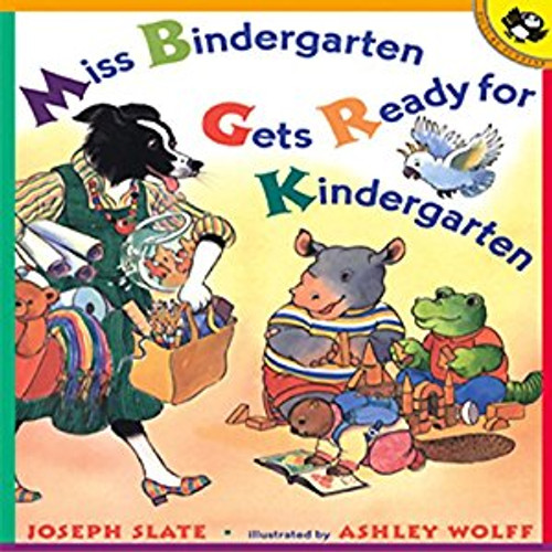 It's the first day of kindergarten and Miss Bindergarten is hard at work getting the classroom ready for her twenty-six new students.  Meanwhile, Adam Krupp wakes up, Brenda Heath brushes her teeth, and Christopher Beaker finds his sneaker.  Miss Bindergarten puts the finishing touches on the room just in time and the students arrive.  Now, the fun can begin!  This rhyming, brightly illustrated book is the perfect way to practice the alphabet and to introduce young children to kindergarten.