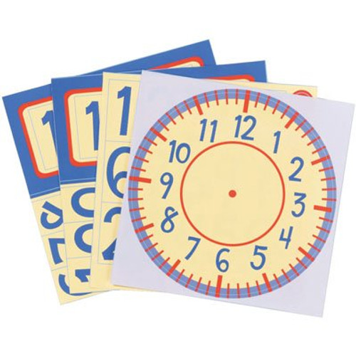 Tick tockflexible magnetic clocks! Learn to tell time in both analog and digital formats. Includes 2 clock faces, 3 sets of hands, 2 digital displays, and 56 numbers. Each clock face measures 3.69"D.