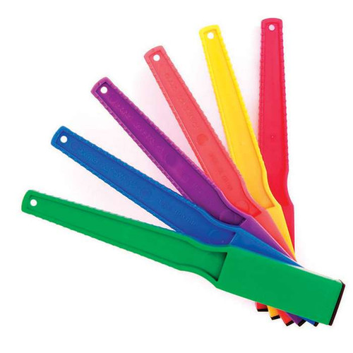Grab a wand and explore! Great for magnet play, experiments, scavenger hunts, sensory tables, and more. Feature assorted vibrant colors, recessed handle, hole for lanyard (not included), and magnet on the end. Measure 7.63"L.