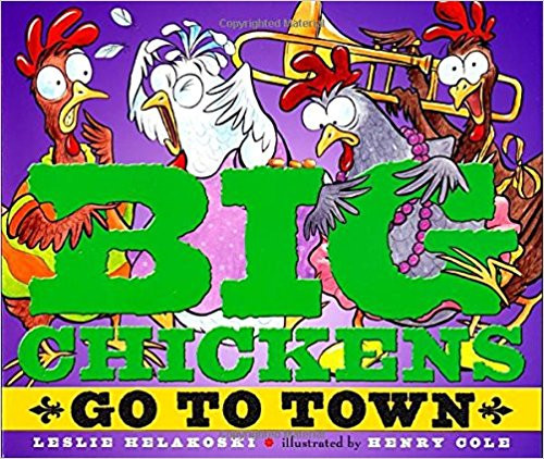 Those silly Big Chickens are at it again, this time New Orleans-style. When the four lily-livered chickens are accidentally dumped off the farmer's truck, they have no choice but to follow the feed trail through a day of crazy hijinks. Full color.