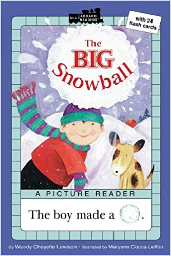 A little boy's runaway snowball wreaks village-wide havoc. Simple rhyming text and funny illustrations describe the snowball's path through the town. This "Picture Reader" book combines rebus pictures, super-simple vocabulary, and cut-out flash cards. Full color.