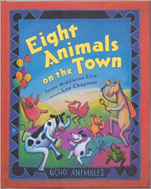 A skillful mix of English and Spanish adds flair to this rhythmic picture book. Eight animal friends--"ocho animales"--head to the market to find their supper and then to the "baile" to dance the night away. Full-color illustrations.