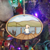 Hand-painted Wooden Ornament - Dock Fishing- Girl