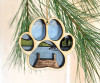 Hand-painted Wooden Ornament - Paw Print Lake