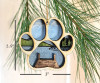 Hand-painted Wooden Ornament - Paw Print Lake