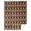 Prints & Pinecones Plush Sherpa Throw