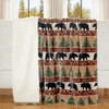 Prints & Pinecones Plush Sherpa Throw