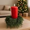 Winter Evergreen 4.5in Candle Ring