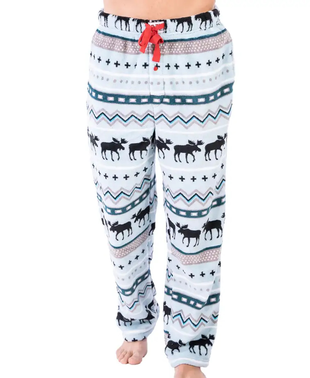 Men s Winter Moose Fleece PJ Pants Adirondack Country Store