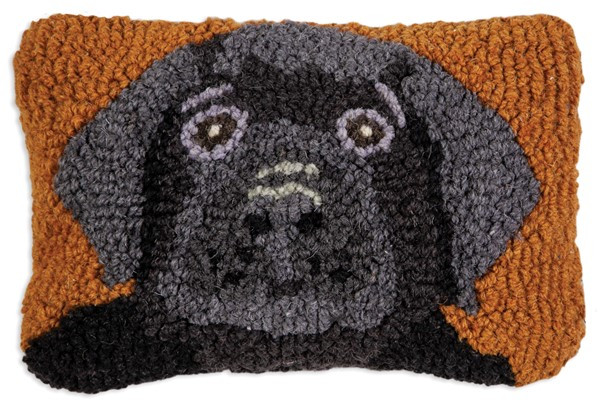 Handmade Pillow Hand Felted Wool - Black Lab Gray - 20