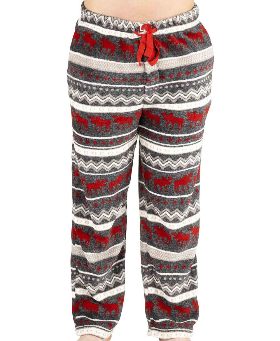 Cabin Moose Fleece PJ Pants - Adirondack Country Store