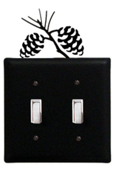 Black wrought iron double switch cover