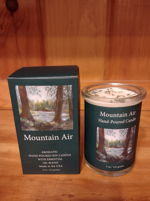 Boxed Mountain Air Aromatic candle.