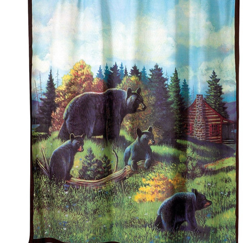 Details about   Forest River Black Bear Family Shower Curtain & Hooks Bathroom Accessory Sets 