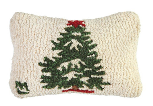 Hand Hooked Wool Pillow-Winter Tree 