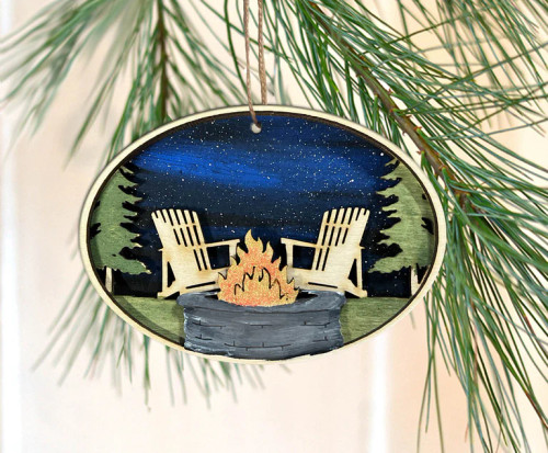 Hand-painted Wooden Ornament- Christmas Tree Farm