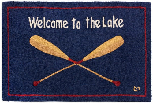 Hand Hooked Wool Rug-  Welcome Paddles  2'x3'