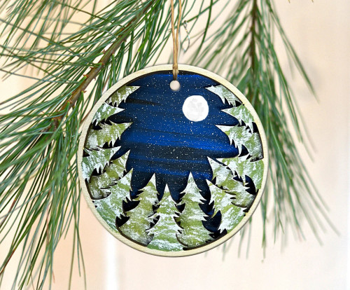 Hand-painted Wooden Ornament-Winter Forest