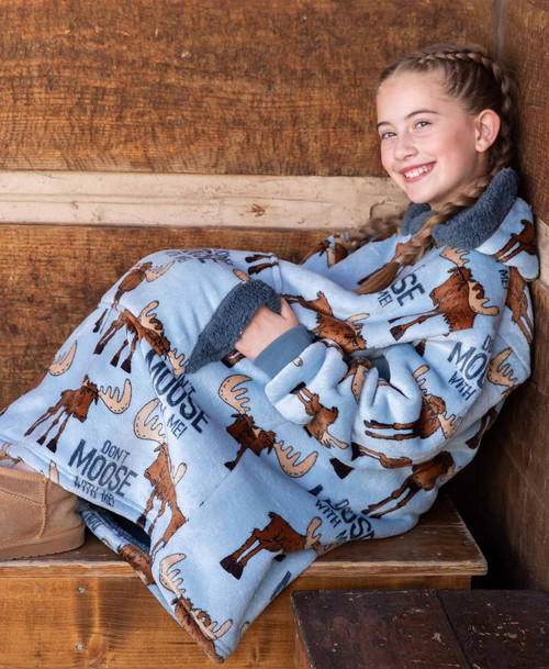 Kids Blanket Hoodie - Don't Moose with Me