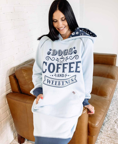 Sleep Hoodie- Dogs, Coffee and Weekends