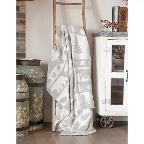 Forest Parade Stretchy, Reversible Light Weight Throw