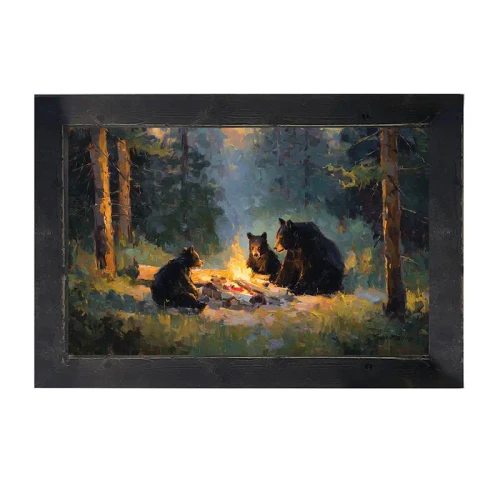 Campfire Bears Framed Print