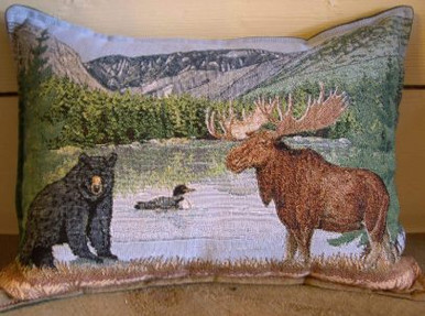 Tapestry Pillow 18in - Moose 2pk