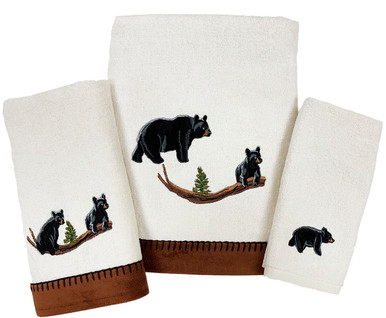 Black Bear Hand Towel