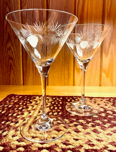 Pinecone Crystal Martini Glass Set of 4