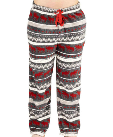 Cabin Moose Fleece PJ Pants - Adirondack Country Store