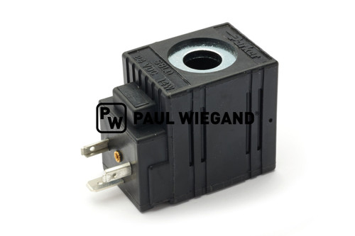 Magnetspule Bucher Municipal Citycat 5000 Wegeventil Lenkung Hinterachse d: 13 b: 33 h: 44.5 24VDC (68044260)