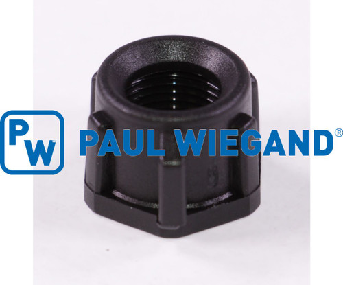 Tuerca de unión barredora Viga S6/S7 sistema de agua G 3/8" POM h: 15 (51012004)