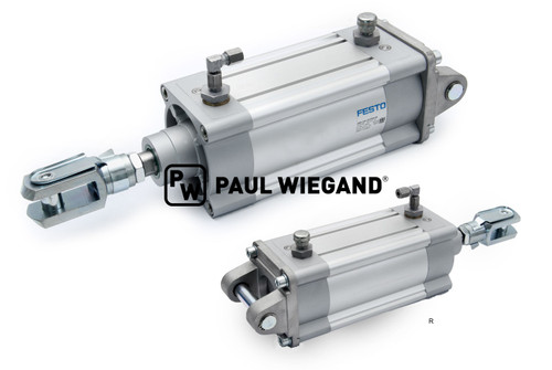 Pneumatikzylinder Bucher Municipal Omnifant 80/8000 mit Gabelkopf Besenaufnahme Kehrwalze  (68082005)