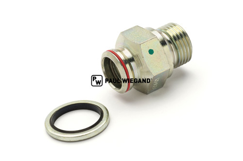 Einschraubkupplung Geesink GPM III Hauptsteuerblock Hydraulikschlauch G1/2"-D20,3 verzinkt  (02057174)