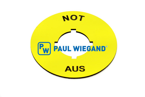 Not-Aus-Schild Faun Variopress Not-Aus-Taster D: 60 d: 22 s: 1 (01027840)
