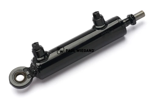 Cilindro hidráulico Bucher Municipal Citycat 5000, suspensión del brazo de la escoba izquierdo, KS: 16, carrera: 100, EBM: 270, EURO 3/4 (68044028)