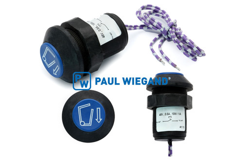 Pulsador Faun Variopress "SCHÜTTUNG AB" azul oscuro (01027172)