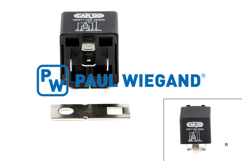 Relais mit Halter und Diode 5-polig 24VDC 10/20A Wechsler (11017066)