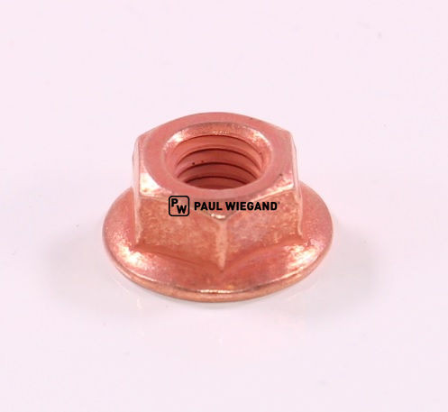 Tuerca hexagonal con brida DIN 267 M8 cobre (Cu) "VW" (65066443)